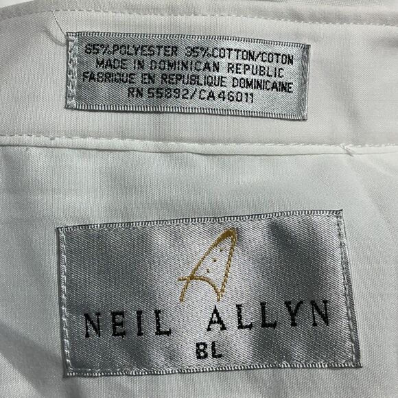 Neil Allyn Men's Tuxedo Shirt, White, Wing Collar, Pleated - Picture 8 of 9